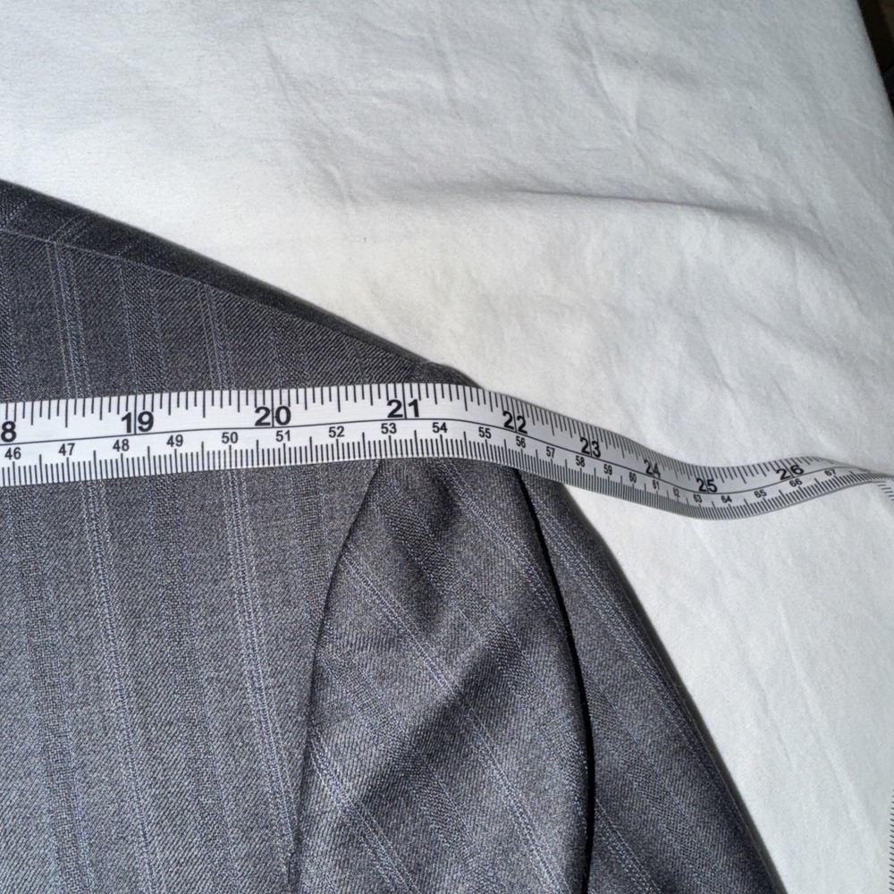 Ermenegildo Zegna Men Sz 48L Traveler Sport Coat Gray w/Blue Pinstripe Wool/Silk - Picture 8 of 14